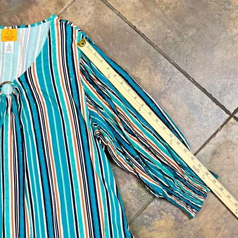 Ruby Rd. Striped Blouse 1X - Picture 5 of 12